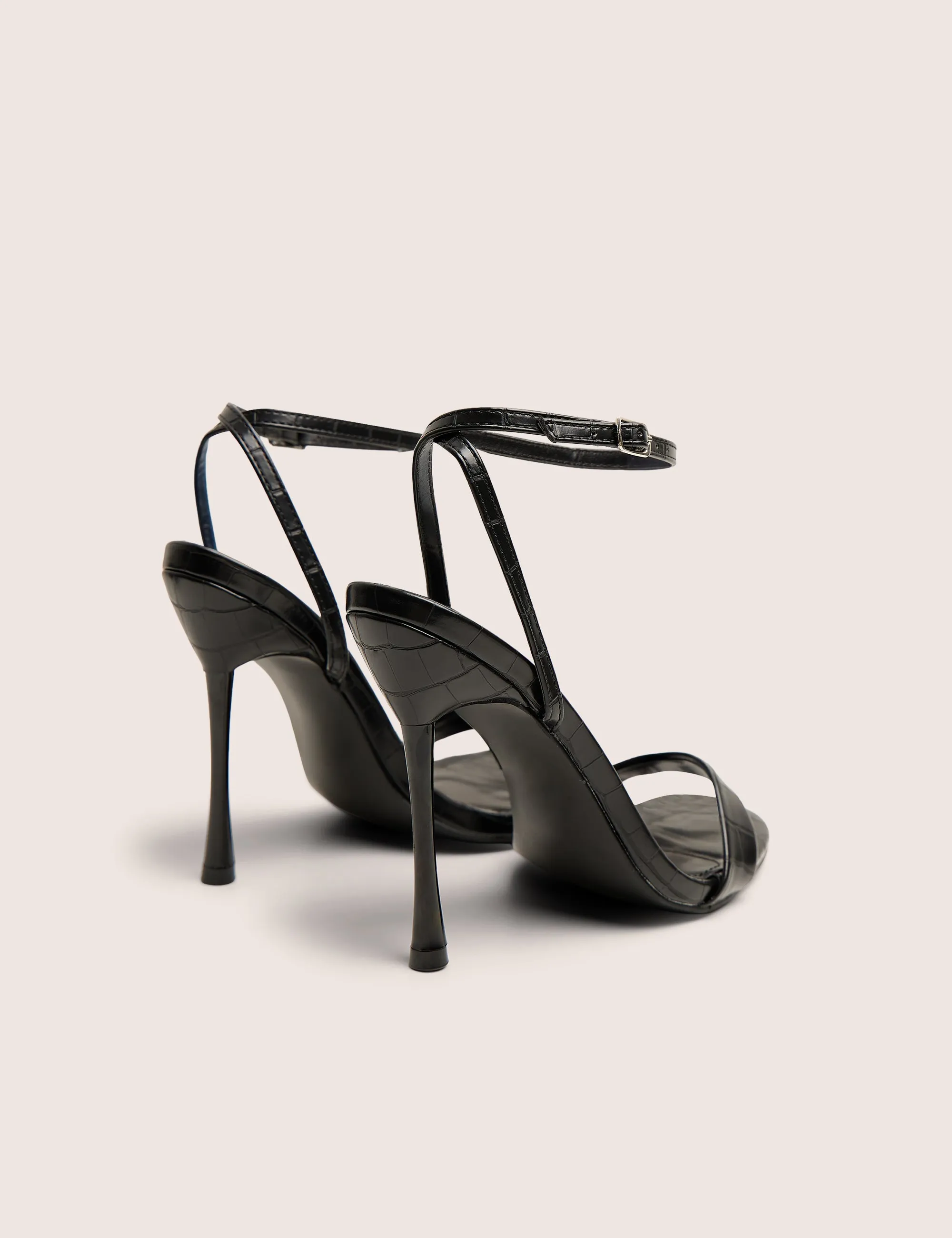 Soho Black Croc Barely There Strappy Stiletto Heels sold by Public Desire product image thumbnail 3