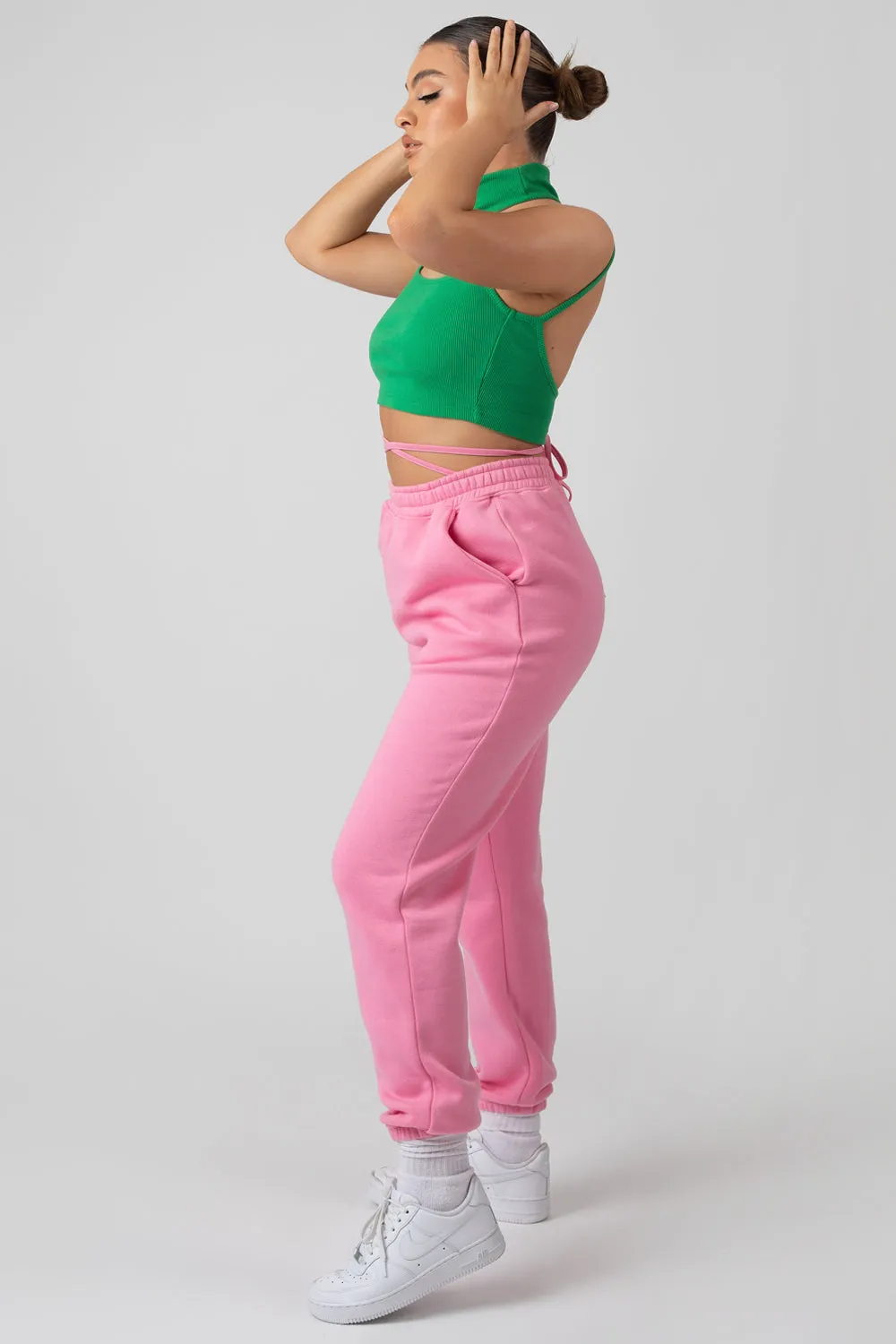 High Neck Cut Out Strappy Bralet Green sold by Public Desire product image thumbnail 4