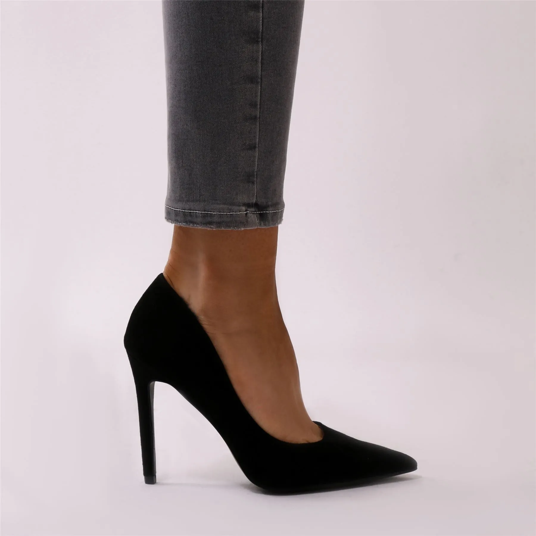 Tipsy Cut Out Court Heels in Black Faux Suede sold by Public Desire product image thumbnail 5