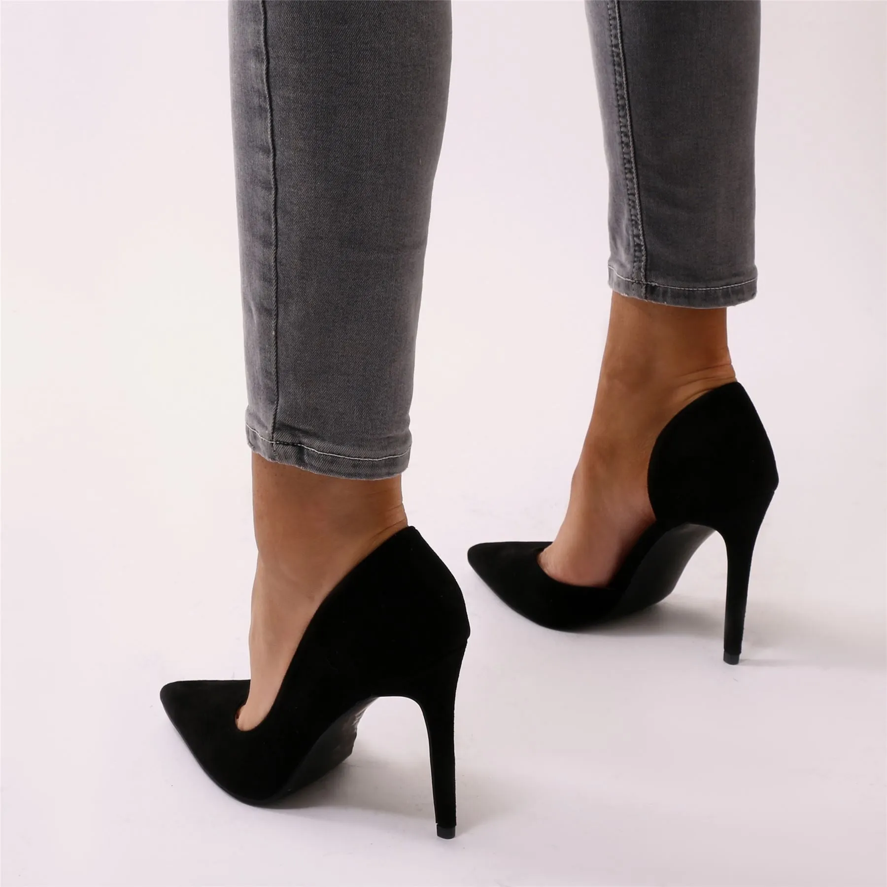 Tipsy Cut Out Court Heels in Black Faux Suede sold by Public Desire product image thumbnail 4