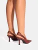 Malia Vintage Brown Fold Over Detail Cushioned Slingback Court Heels sold by Public Desire