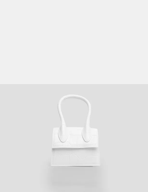The Alora White Rubber Effect Mini Bag sold by Public Desire