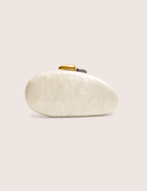 Hard Shell Oval Clutch Bag Pearl White sold by Public Desire