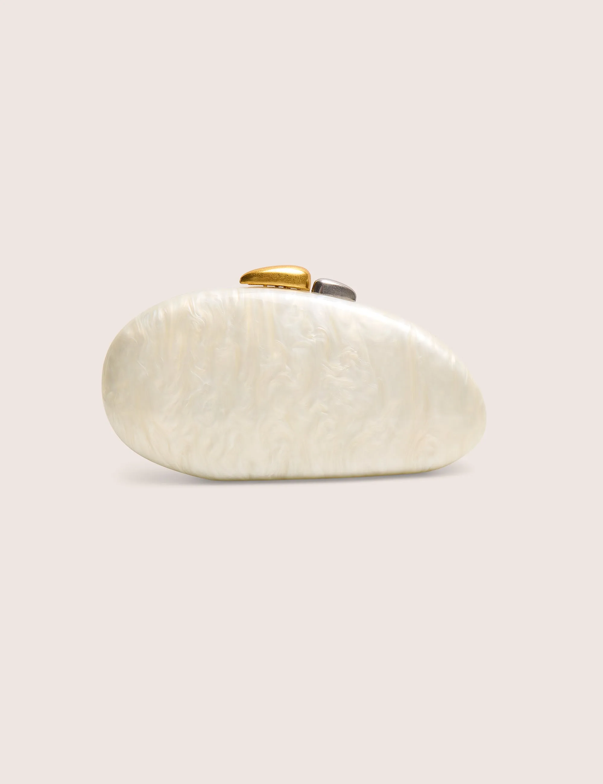 Hard Shell Oval Clutch Bag Pearl White sold by Public Desire