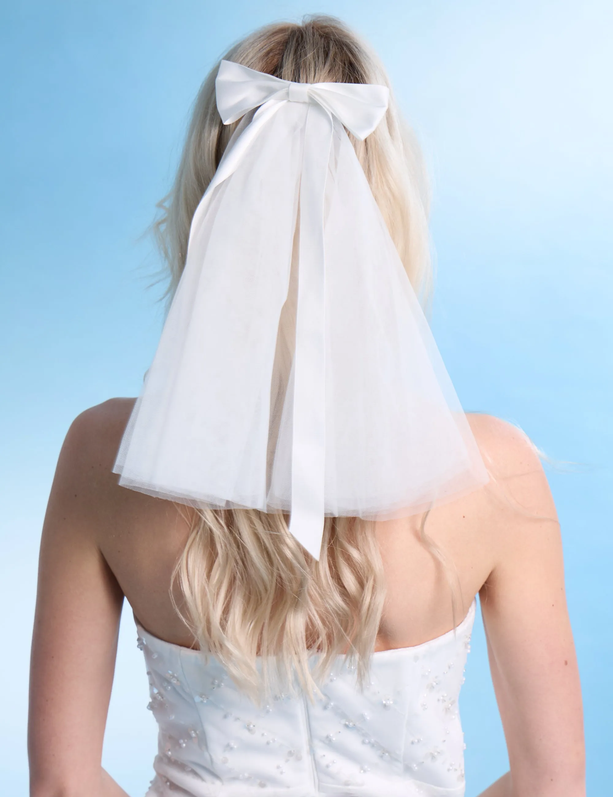 White Mesh Clip on Veil With Bow Detail sold by Public Desire product image thumbnail 2