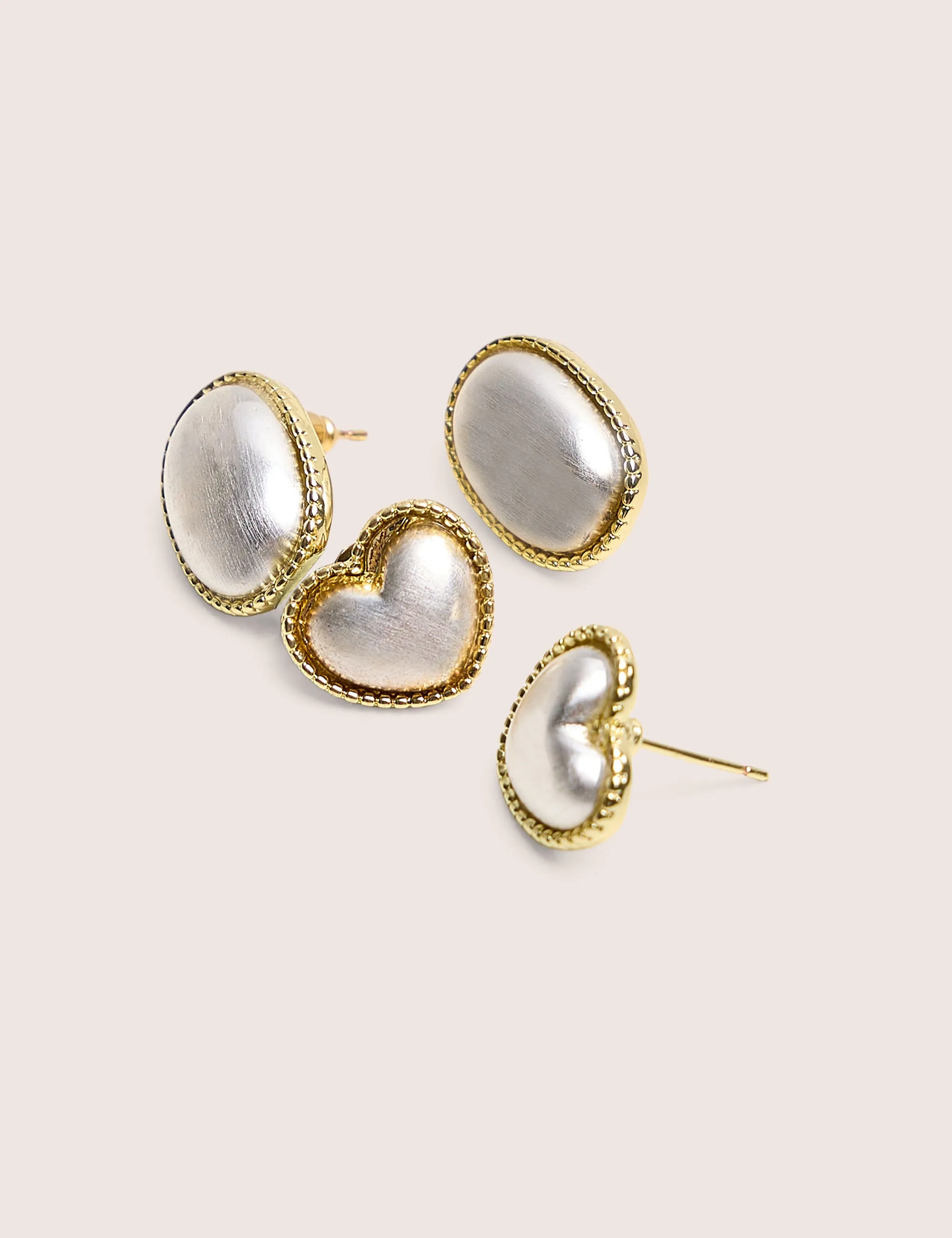 Two Pack of Oval and Heart Earrings Gold & Pearl sold by Public Desire product image thumbnail 2