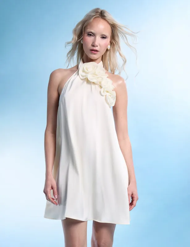 Bow Tailored Tulip Mini Dress White made by Public Desire