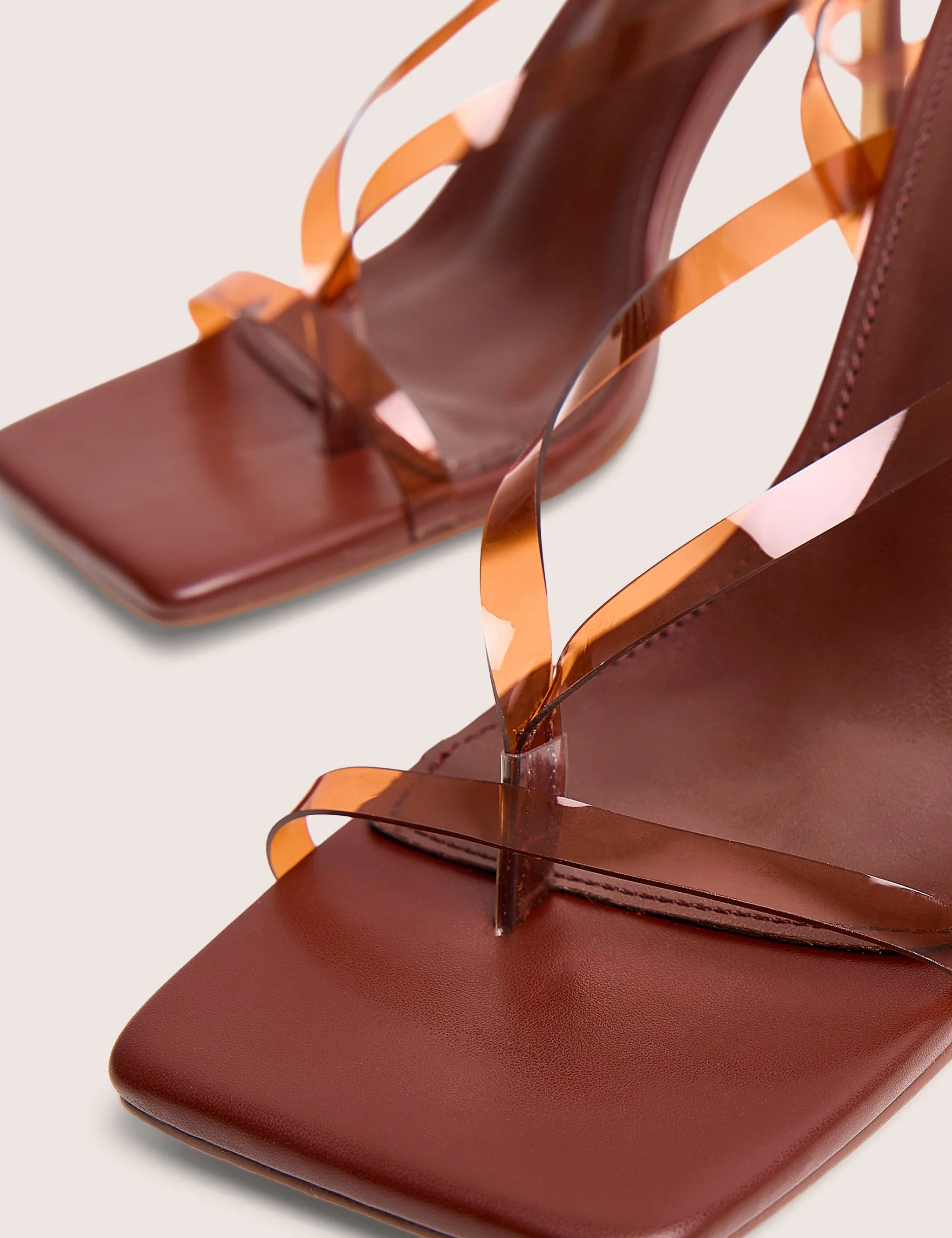 Liberty Brown Perspex Strappy Mid Heels sold by Public Desire product image thumbnail 4