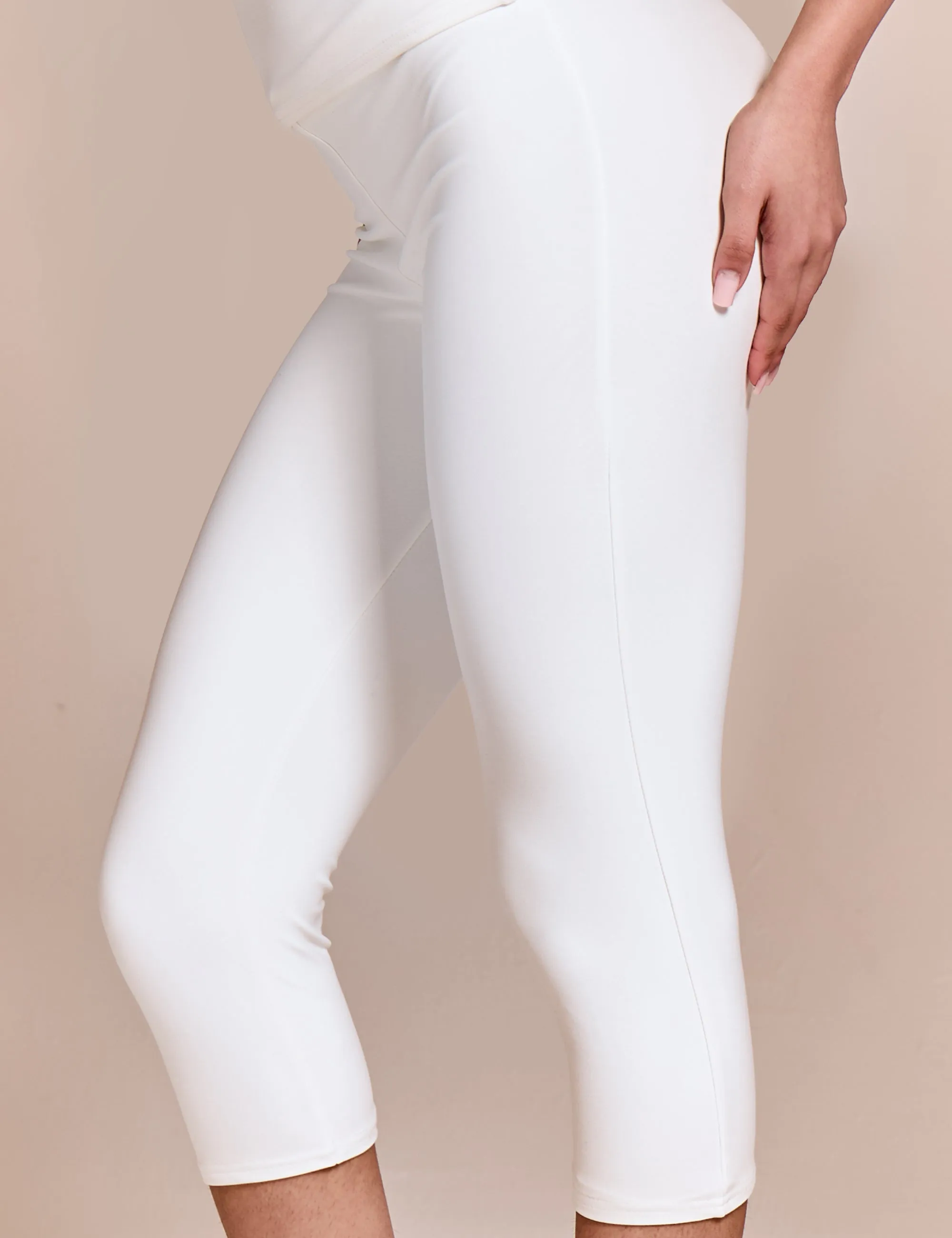 High Waist Luxe Slinky Capri Pants White sold by Public Desire product image thumbnail 2