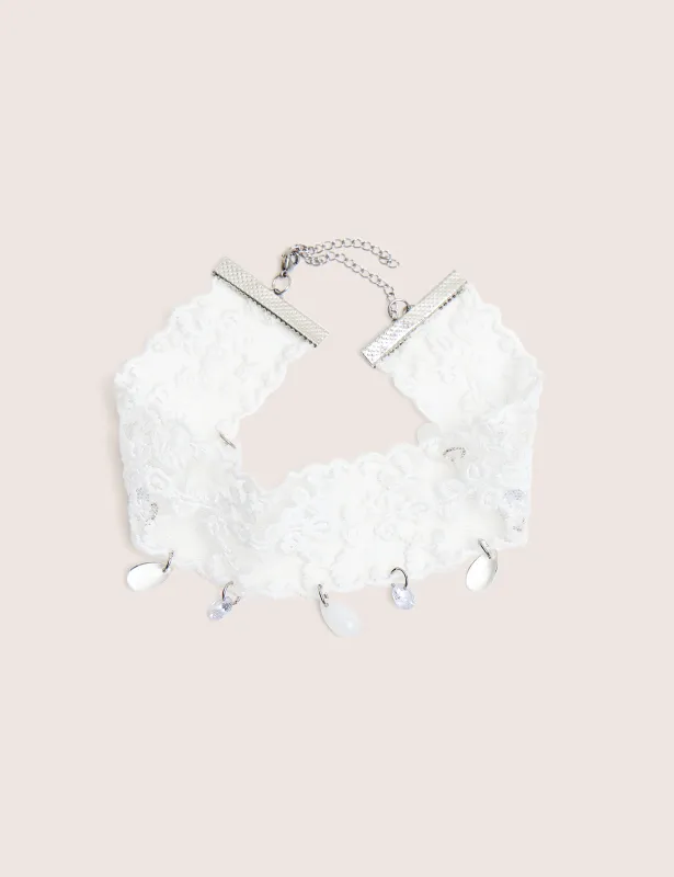 Lace Choker With Embellished Detail made by Public Desire