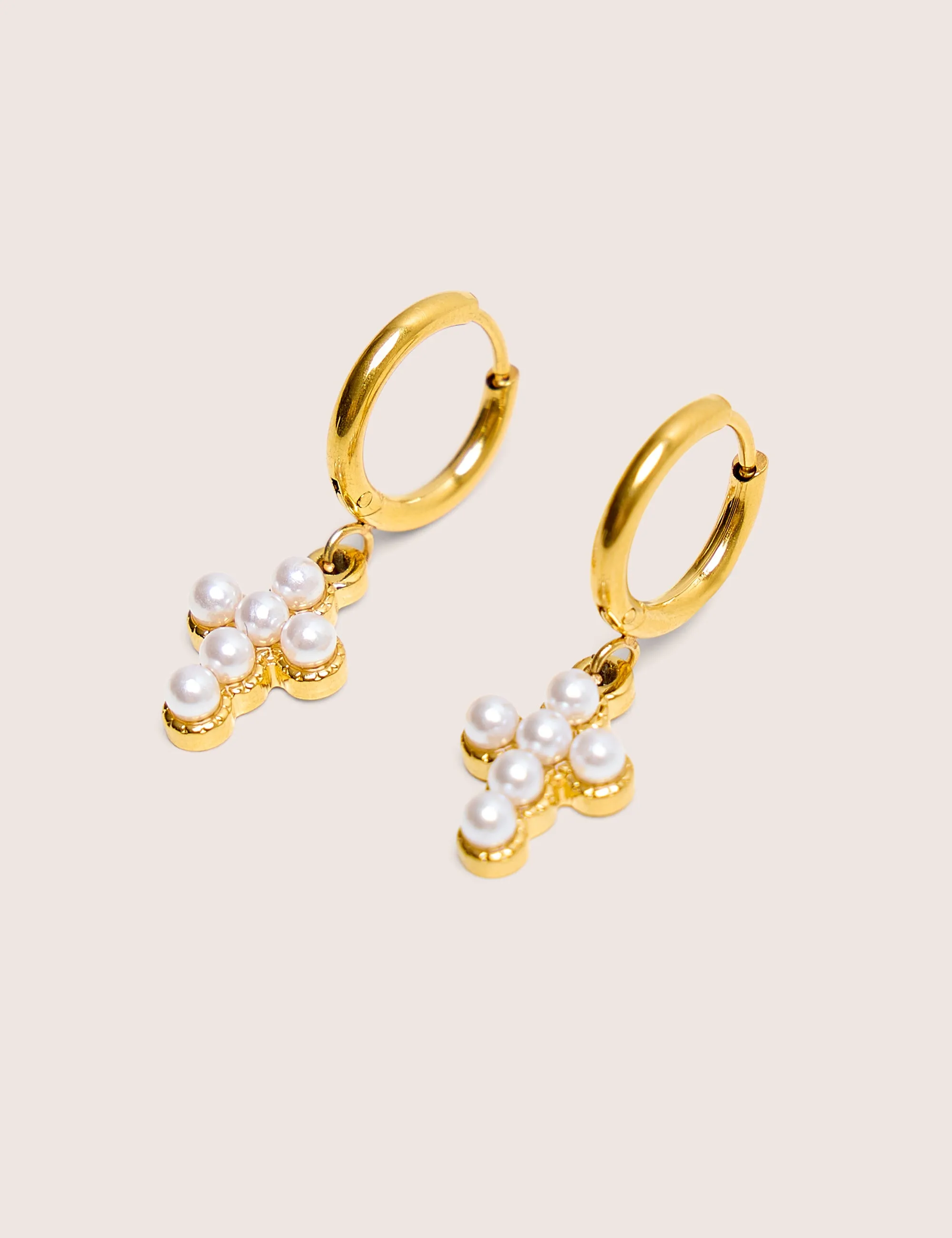 Mini Hoop Drop Cross Detail Earrings sold by Public Desire product image thumbnail 2