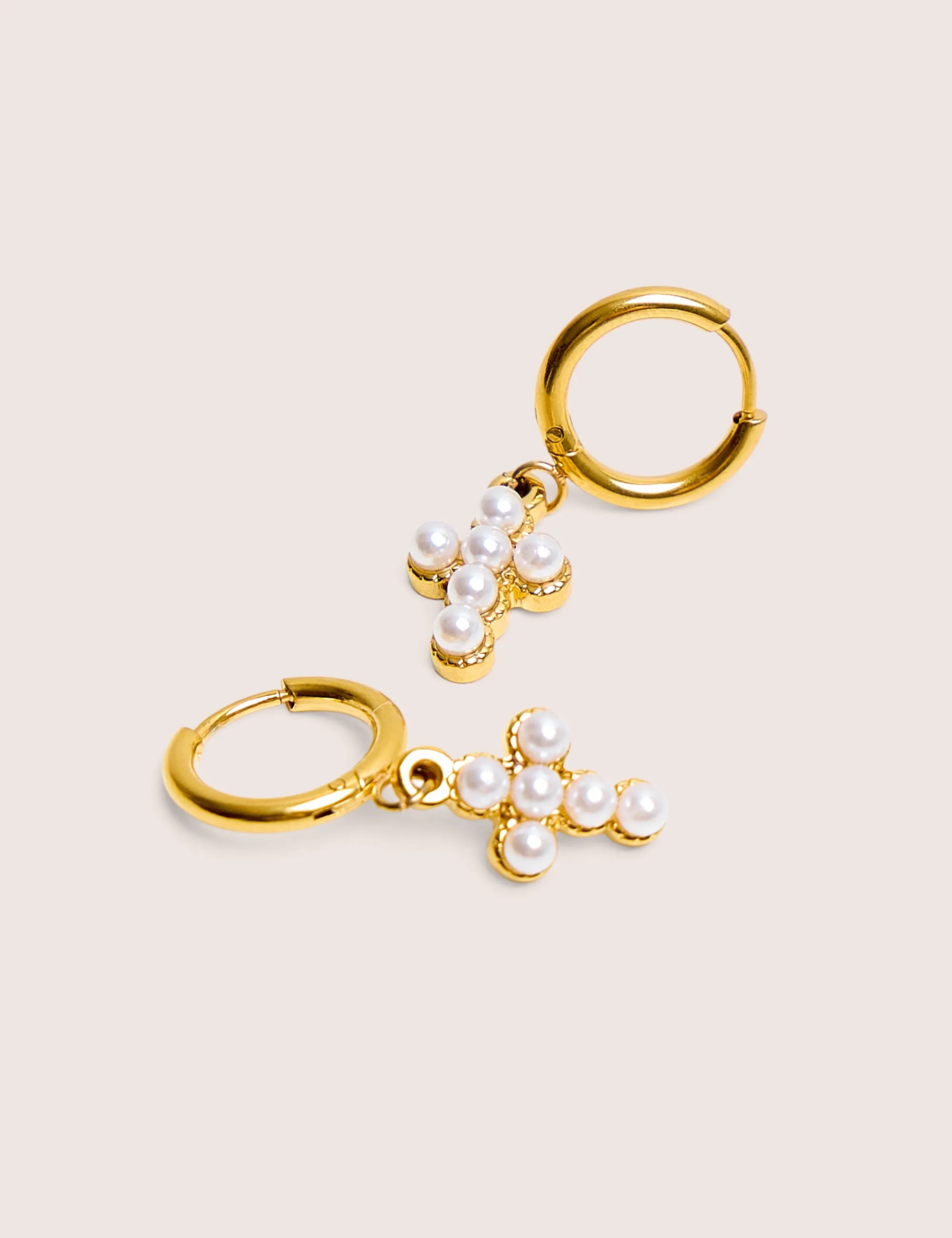 Mini Hoop Drop Cross Detail Earrings sold by Public Desire product image thumbnail 3