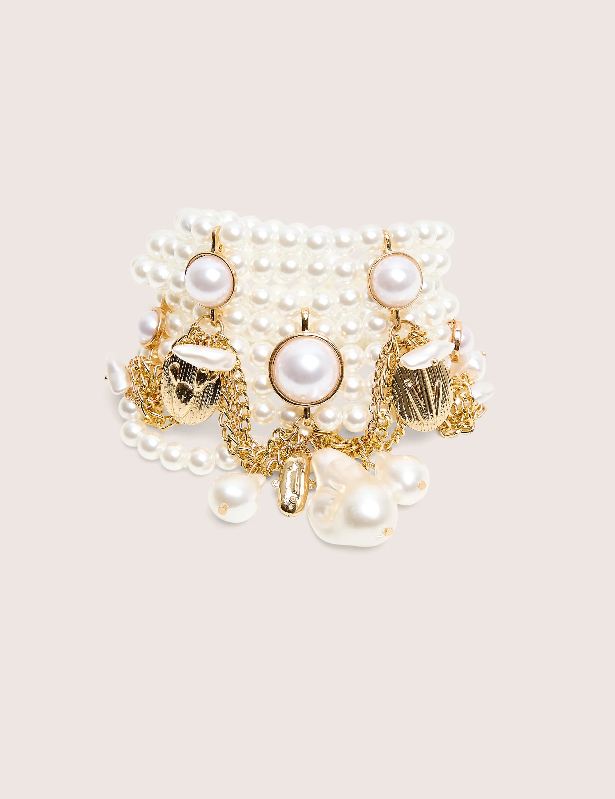 Layered Pearl Bracelet With Gold Charms sold by Public Desire product image thumbnail 4