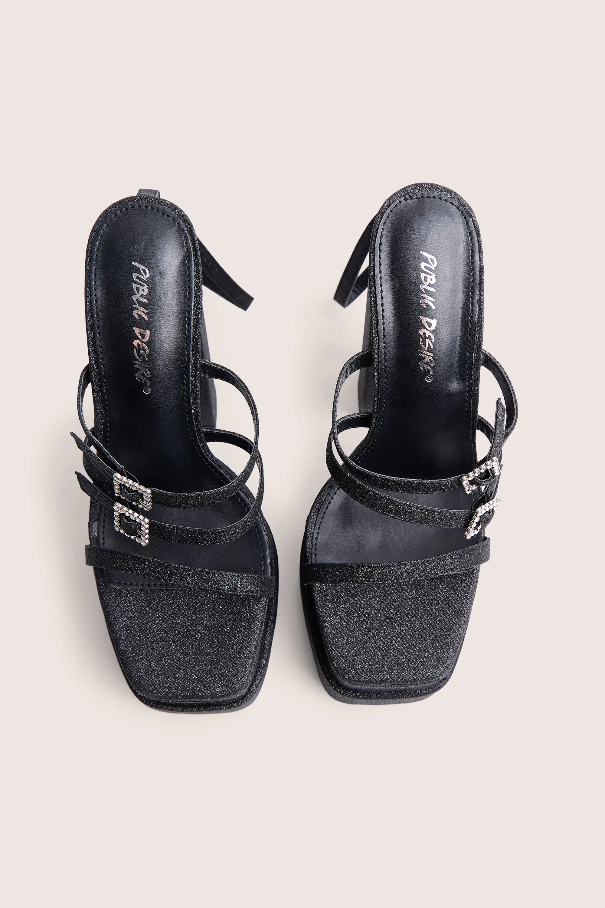Disco Ball Black Buckle Embellished Detail Platform Heels sold by Public Desire product image thumbnail 2