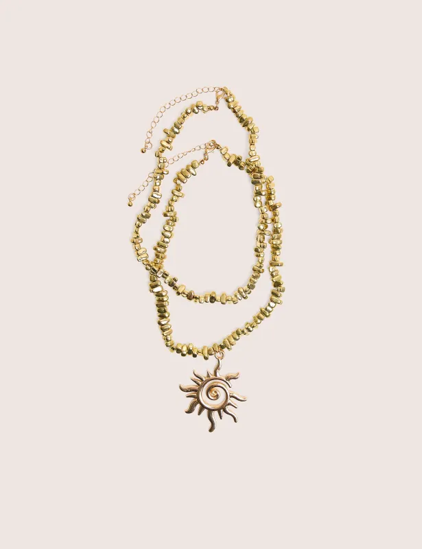 Layered Sunshine Necklace in Gold made by Public Desire