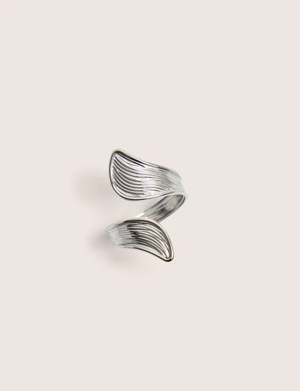 Abstracts Open Ring in Silver made by Public Desire