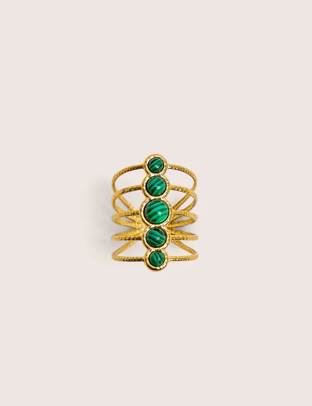 Adjustable Layered Resin Detail Ring in Gold made by Public Desire