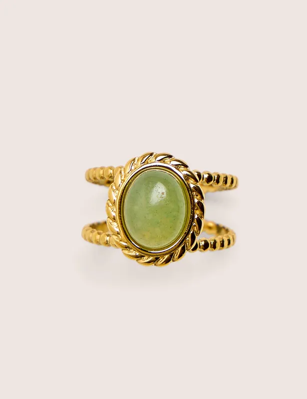 Adjustable Twist Detail Resin Ring in Gold made by Public Desire