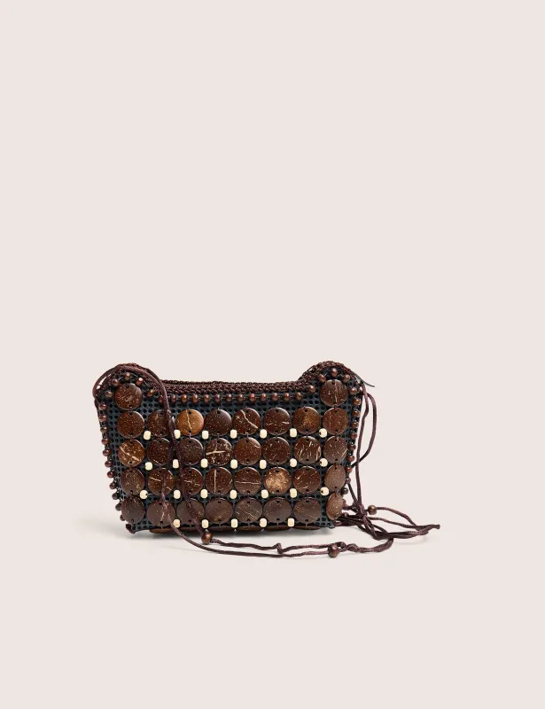 Beaded Brown Crossbody Bag made by Public Desire