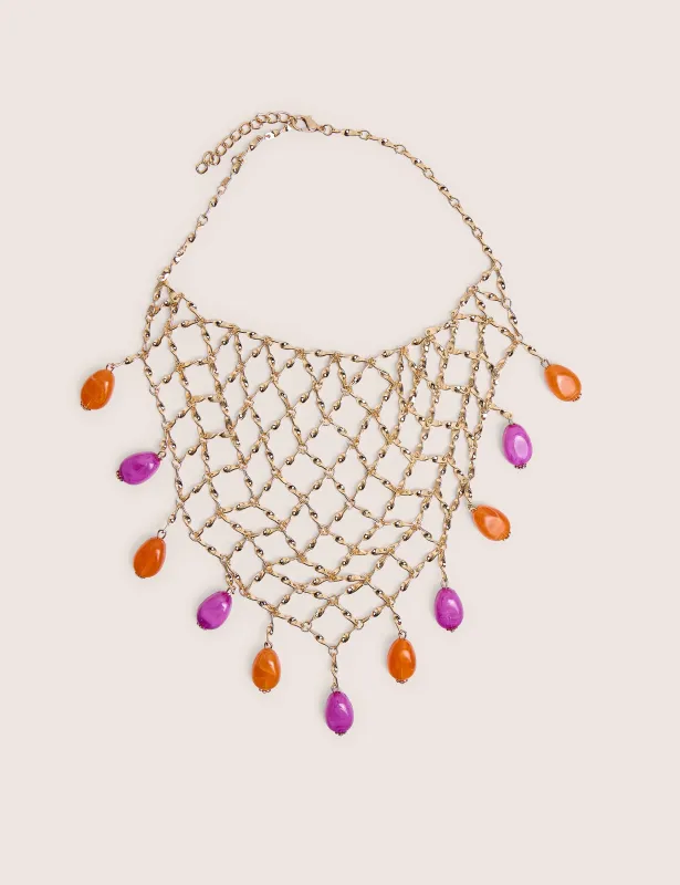 Chainmail Necklace With Beads in Gold made by Public Desire