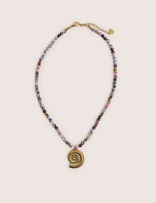 Multi Coloured Beaded Shell Detail Necklace made by Public Desire