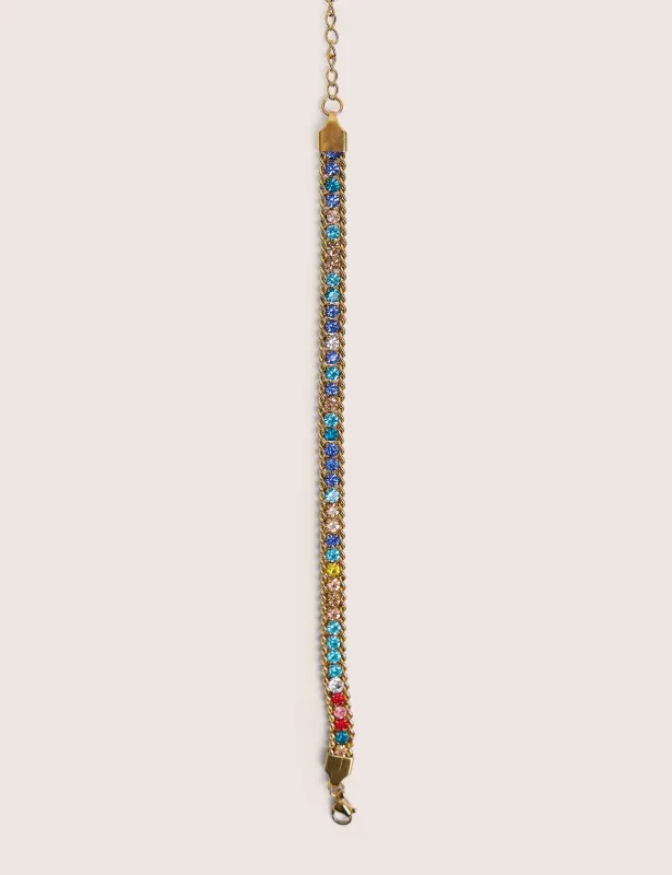 Multi Coloured Diamante Bracelet made by Public Desire