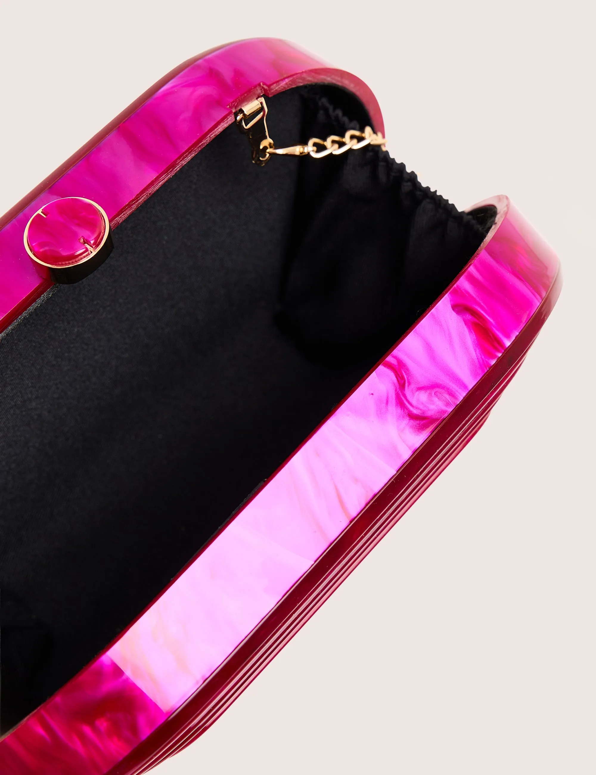 The Cleo Marble Resin Oval Clutch Bag in Pink sold by Public Desire product image thumbnail 3