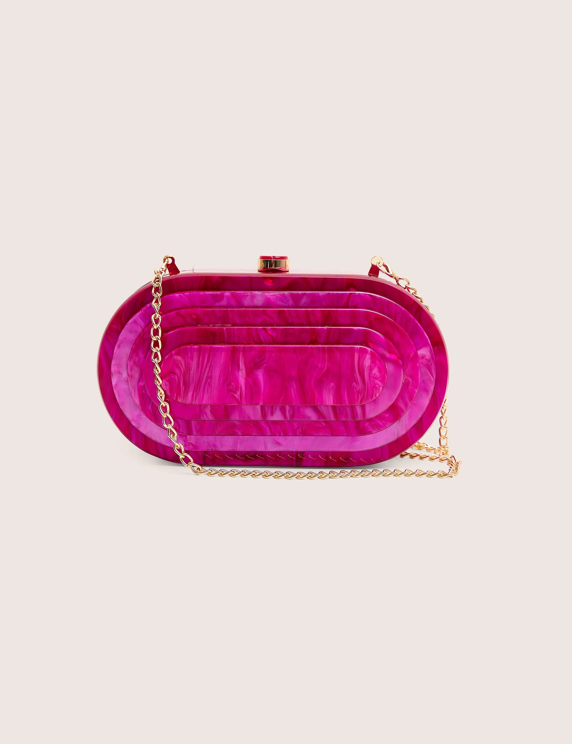 The Cleo Marble Resin Oval Clutch Bag in Pink sold by Public Desire product image thumbnail 4