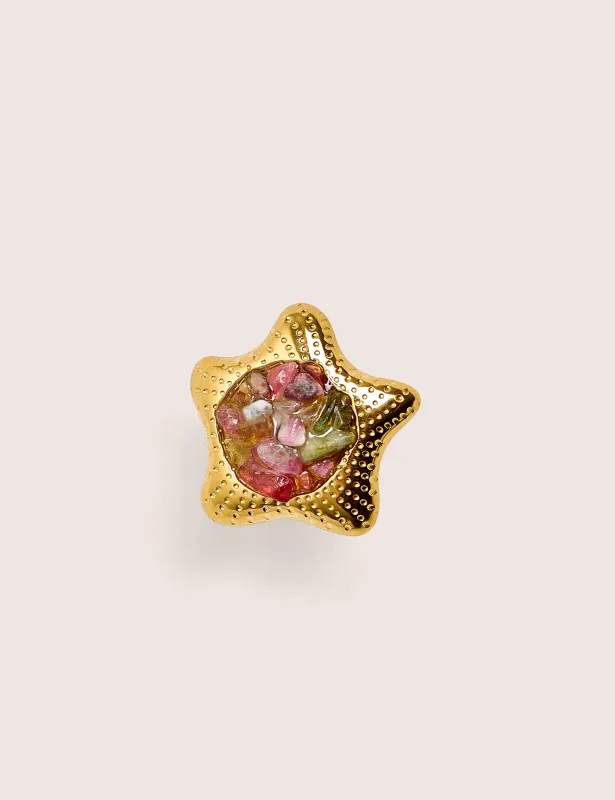 Public Desire Adjustable Star Ring With Stone Detail made by Public Desire