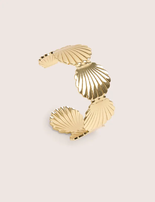 Public Desire Layered Shell Cuff in Gold made by Public Desire