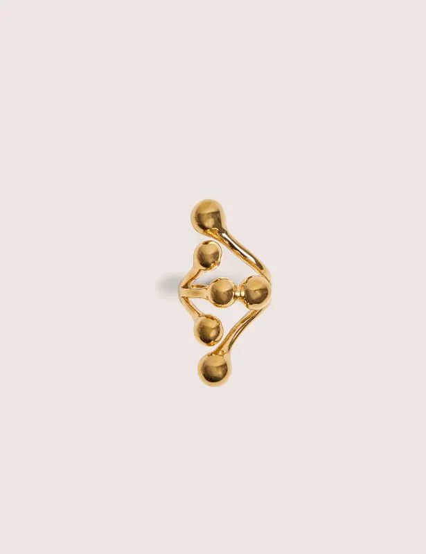 Public Desire Layered Round Ball Detail Ring in Gold made by Public Desire