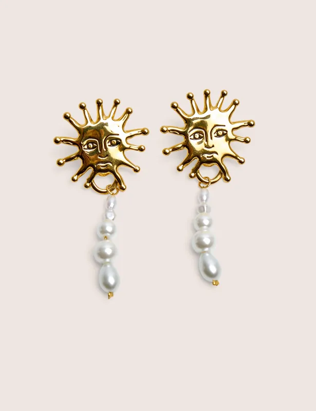 Public Desire Sun Detail Earring With Pearl Droplet made by Public Desire