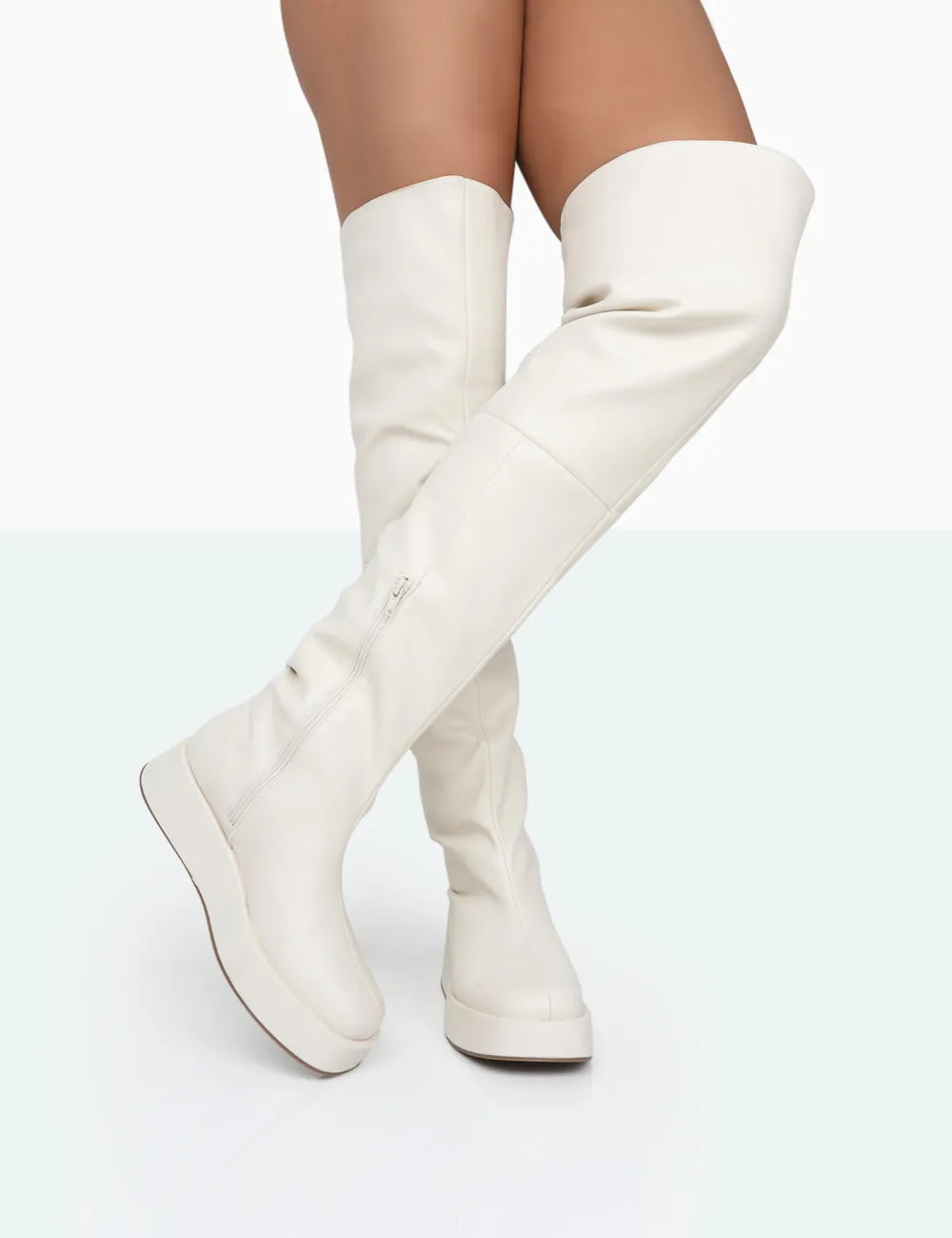 Erica Bone Pu Chunky Platform Sole Over The Knee Boots sold by Public Desire product image thumbnail 2