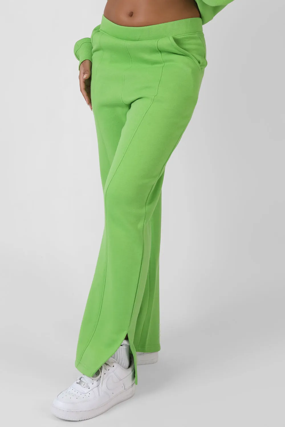 New York Split Hem Straight Joggers Green sold by Public Desire product image thumbnail 2