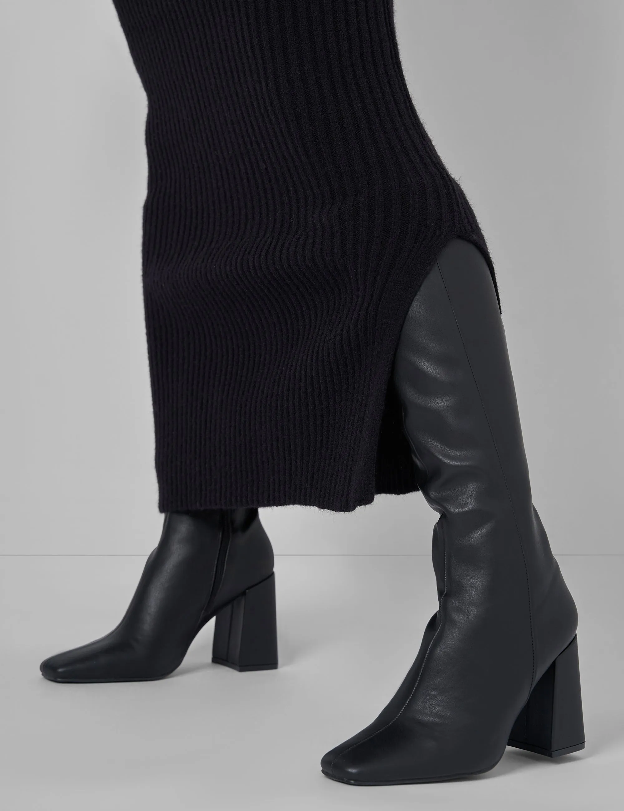 Kaiia Knitted Midi Side Split Skirt Co-ord in Black sold by Public Desire product image thumbnail 4