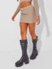 Ribbed Mini Skirt Co Ord Brown sold by Public Desire