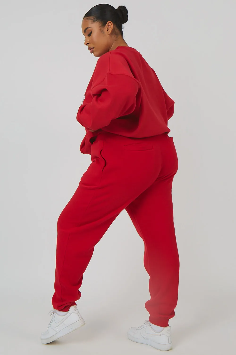 Curve Oversized Embroidered Slogan 90S Joggers Red sold by Public Desire product image thumbnail 5