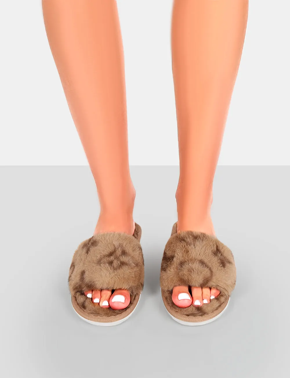 Dopey Beige Pattern Faux Fur Slider Slippers sold by Public Desire product image thumbnail 3
