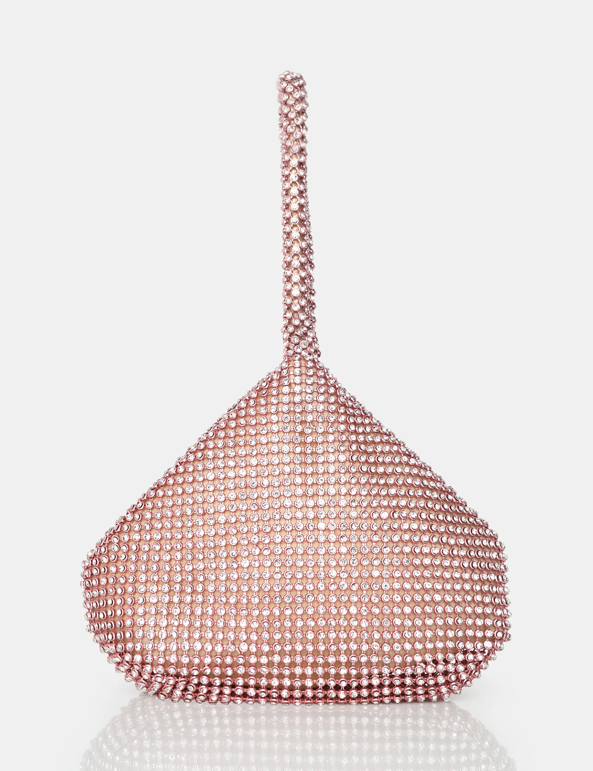 The Lavender Champagne Diamante Mini Pouch Party Bag sold by Public Desire