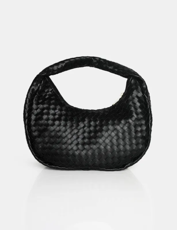 The Capsian Black Woven Pu Grab Bag sold by Public Desire