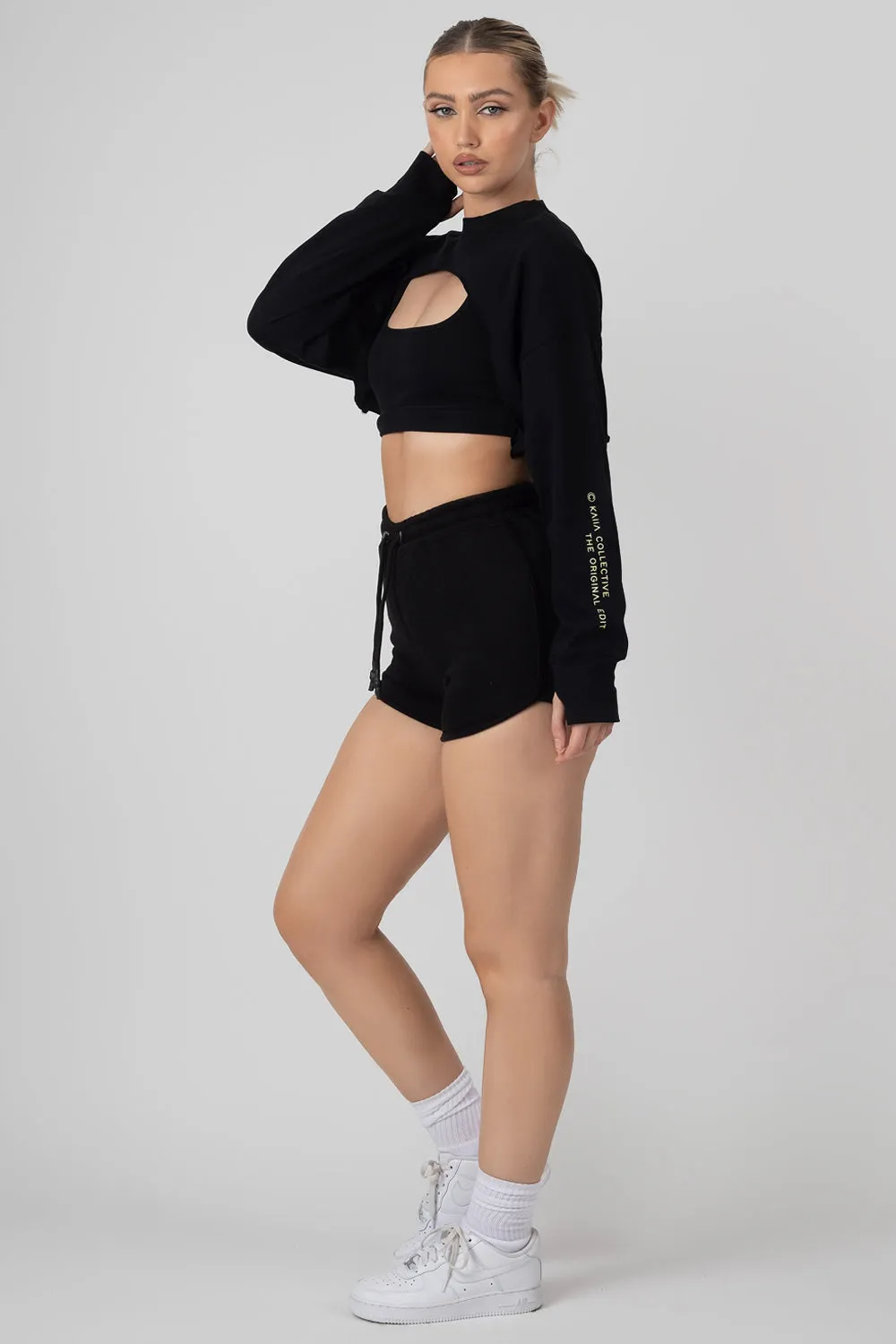 Layered Cropped T-Shirt Black sold by Public Desire product image thumbnail 3