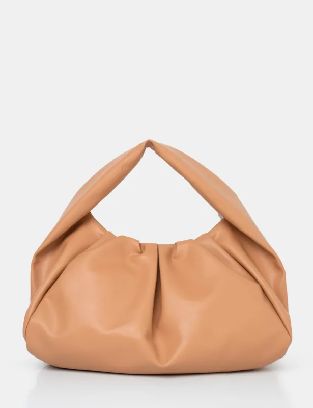 The Jace Slouched Tan Oversized Shoulder Bag sold by Public Desire