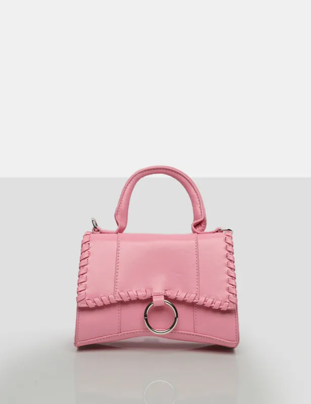 The Roxi Pink Plaited Edge Mini Handbag sold by Public Desire