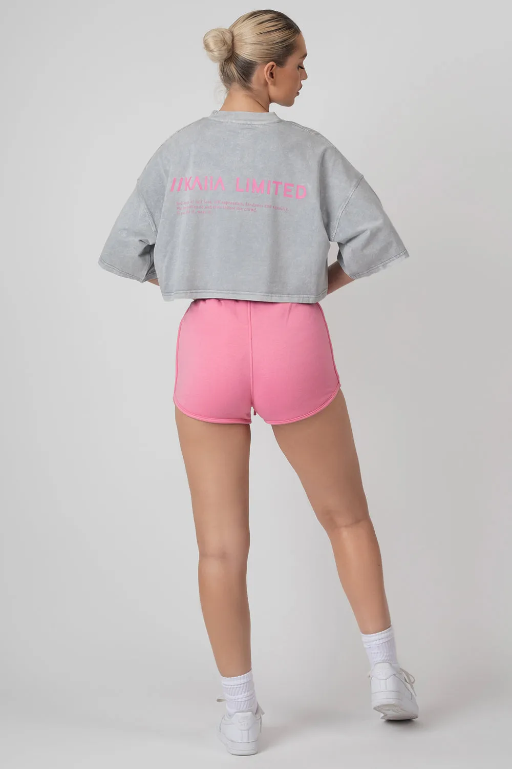 Boxy Cropped Graphic T-Shirt Acid Wash sold by Public Desire product image thumbnail 4