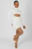 Long Sleeve Waist Cut Out Mini Dress Ivory sold by Public Desire