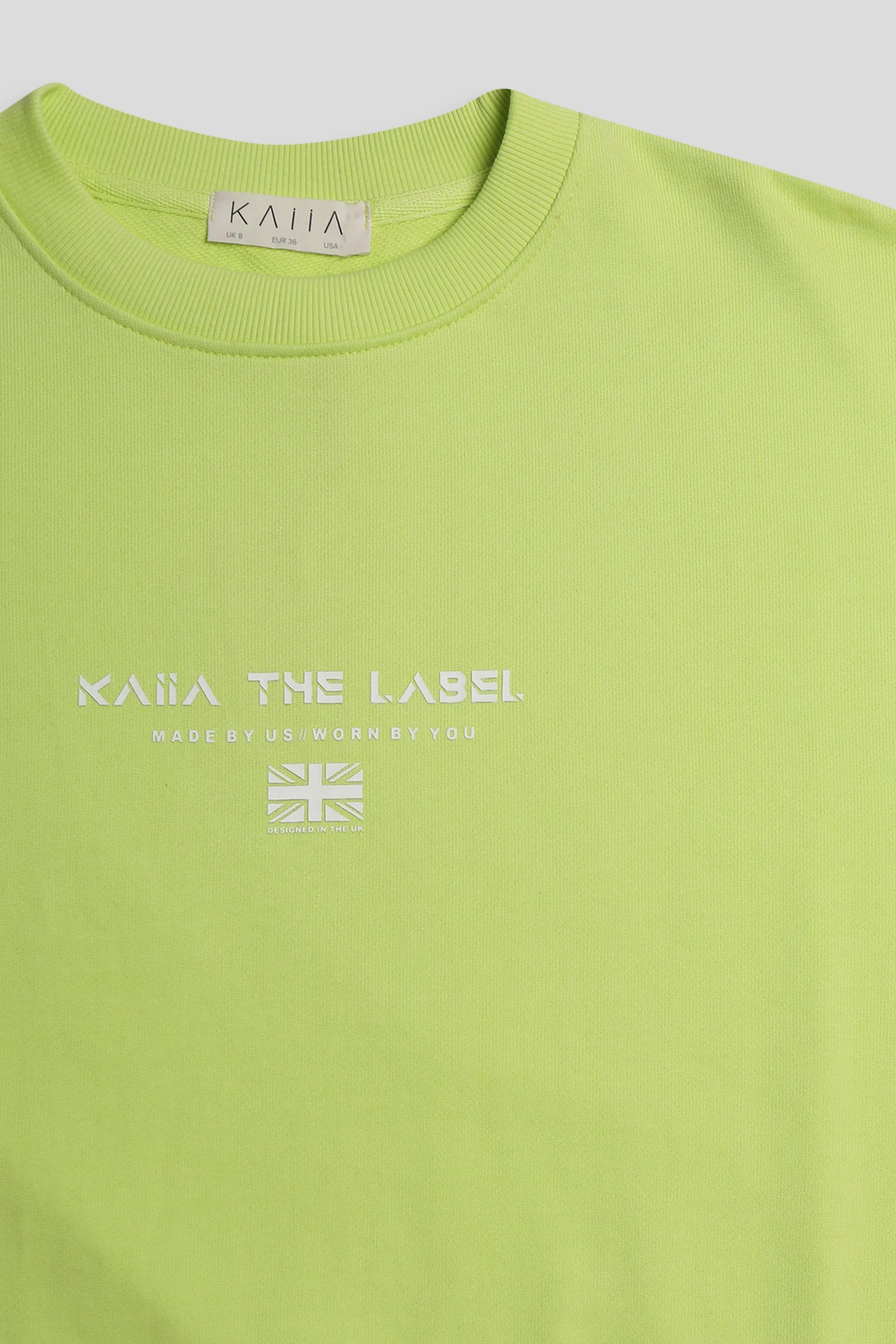 Graphic Oversized Sweatshirt Lime sold by Public Desire