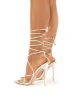 Carmen White and Clear Perspex Lace Up Stiletto High Heels sold by Public Desire