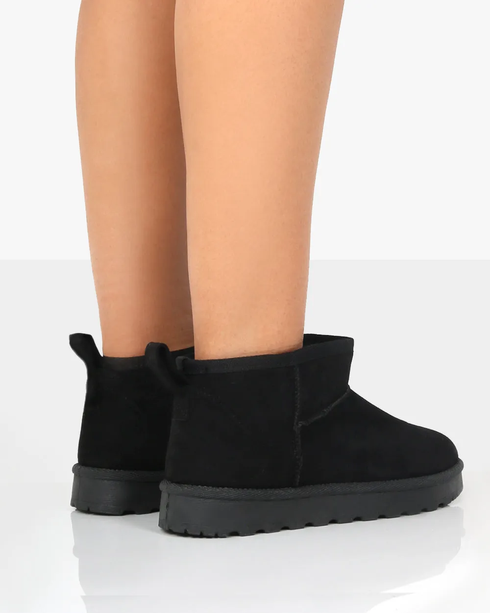 Flurry Black Faux Suede Ultra Mini Ankle Boots sold by Public Desire product image thumbnail 3