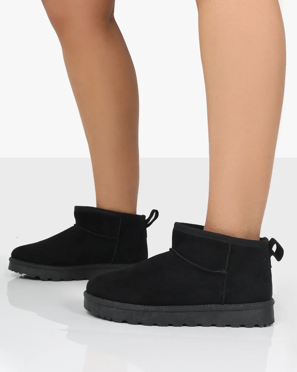 Flurry Black Faux Suede Ultra Mini Ankle Boots sold by Public Desire product image thumbnail 2