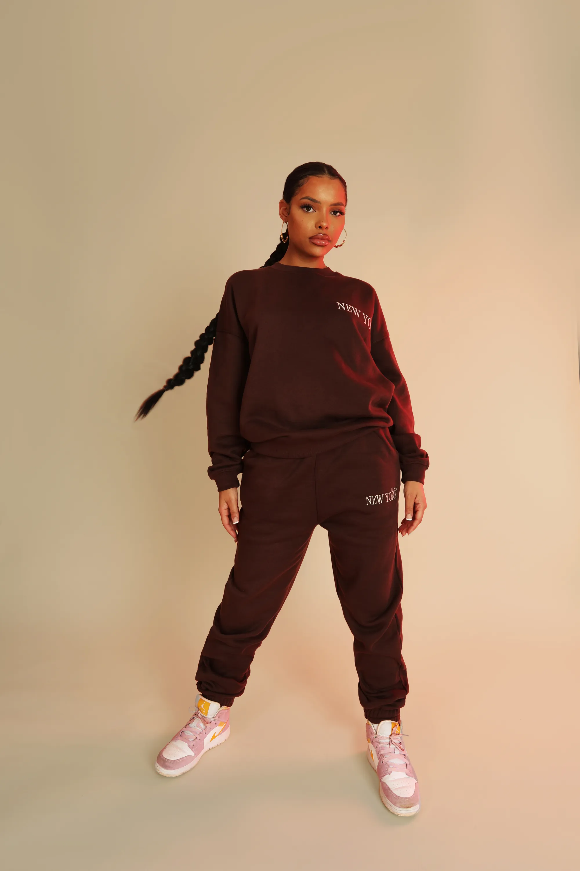 New York Oversized Sweatshirt Chocolate sold by Public Desire product image thumbnail 2